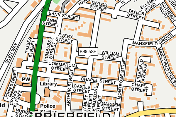 BB9 5SF map - OS OpenMap – Local (Ordnance Survey)