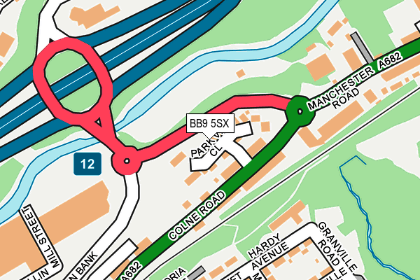 BB9 5SX map - OS OpenMap – Local (Ordnance Survey)