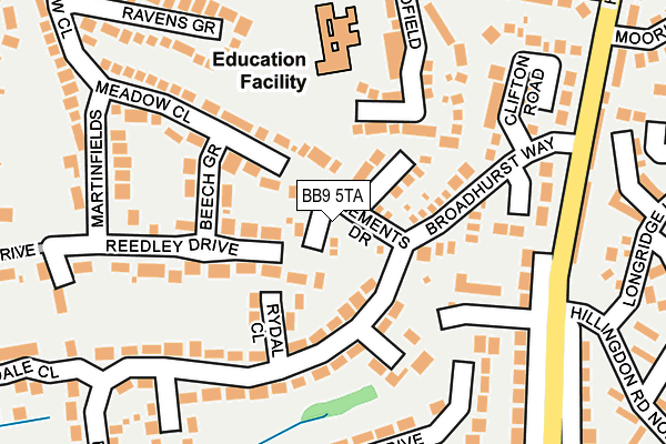 BB9 5TA map - OS OpenMap – Local (Ordnance Survey)
