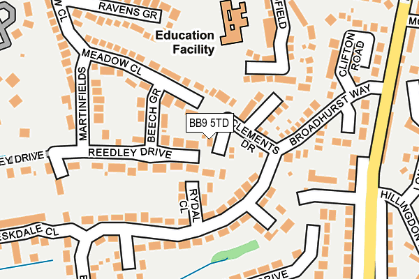 BB9 5TD map - OS OpenMap – Local (Ordnance Survey)