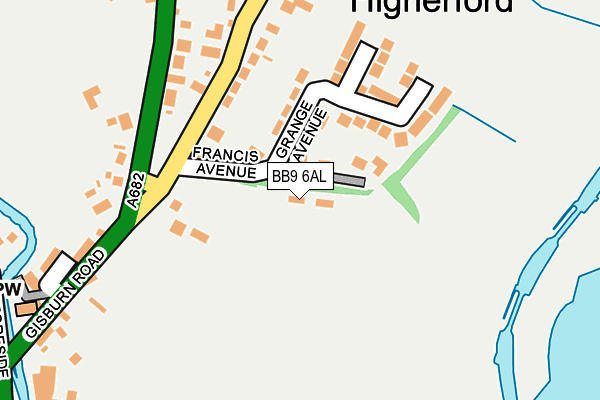 BB9 6AL map - OS OpenMap – Local (Ordnance Survey)