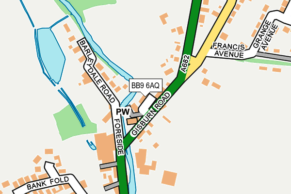 BB9 6AQ map - OS OpenMap – Local (Ordnance Survey)