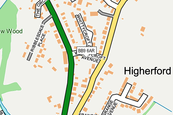 BB9 6AR map - OS OpenMap – Local (Ordnance Survey)