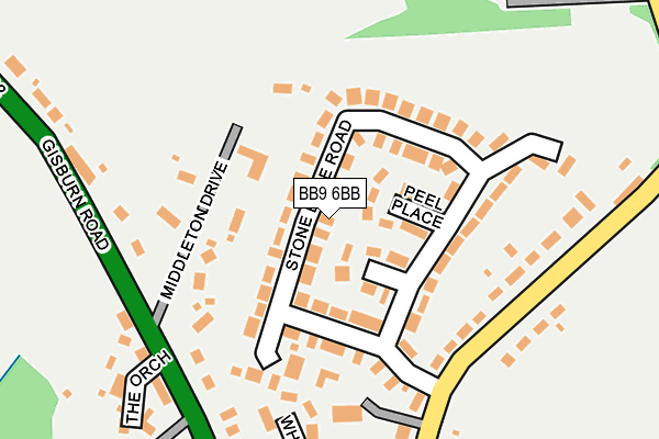BB9 6BB map - OS OpenMap – Local (Ordnance Survey)