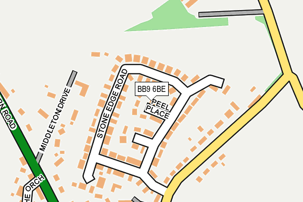 BB9 6BE map - OS OpenMap – Local (Ordnance Survey)