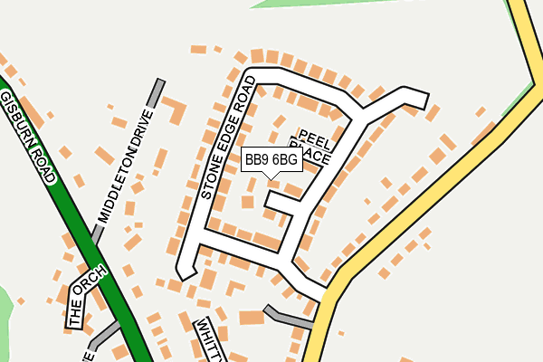BB9 6BG map - OS OpenMap – Local (Ordnance Survey)