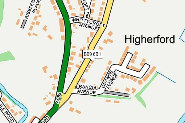 BB9 6BH map - OS OpenMap – Local (Ordnance Survey)