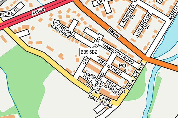 BB9 6BZ map - OS OpenMap – Local (Ordnance Survey)