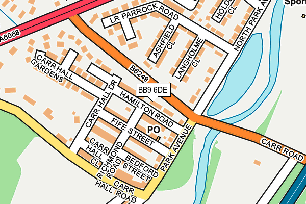 BB9 6DE map - OS OpenMap – Local (Ordnance Survey)