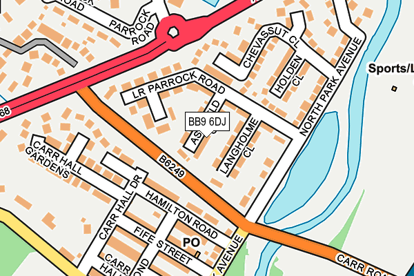 BB9 6DJ map - OS OpenMap – Local (Ordnance Survey)