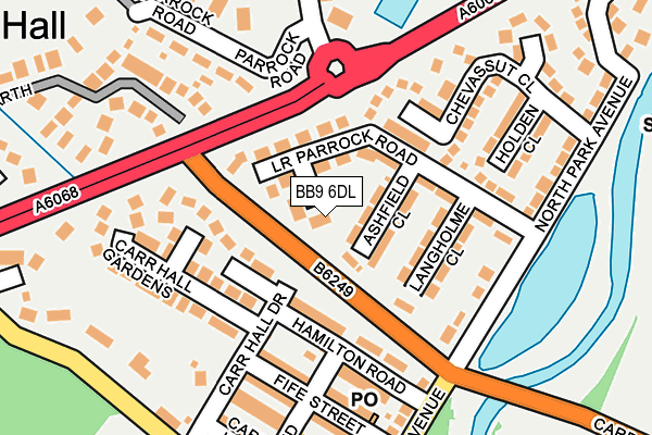 BB9 6DL map - OS OpenMap – Local (Ordnance Survey)