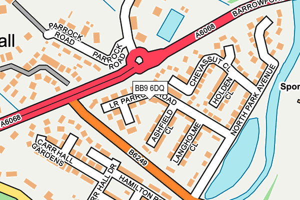 BB9 6DQ map - OS OpenMap – Local (Ordnance Survey)