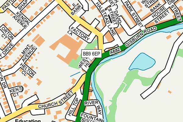 BB9 6EP map - OS OpenMap – Local (Ordnance Survey)