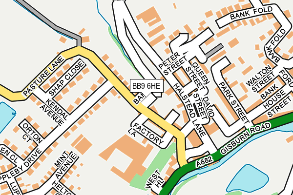 BB9 6HE map - OS OpenMap – Local (Ordnance Survey)