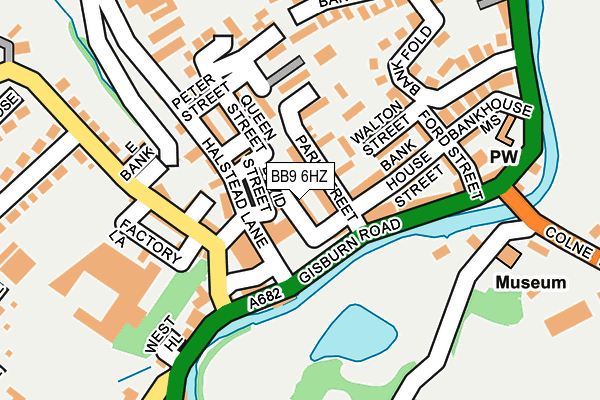 BB9 6HZ map - OS OpenMap – Local (Ordnance Survey)