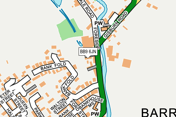 BB9 6JN map - OS OpenMap – Local (Ordnance Survey)