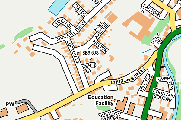 BB9 6JS map - OS OpenMap – Local (Ordnance Survey)