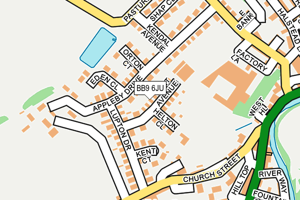 BB9 6JU map - OS OpenMap – Local (Ordnance Survey)