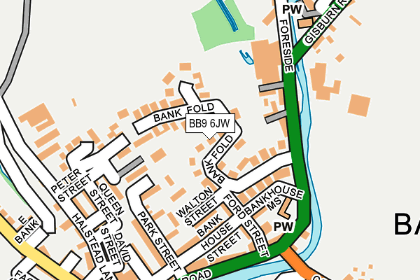 BB9 6JW map - OS OpenMap – Local (Ordnance Survey)