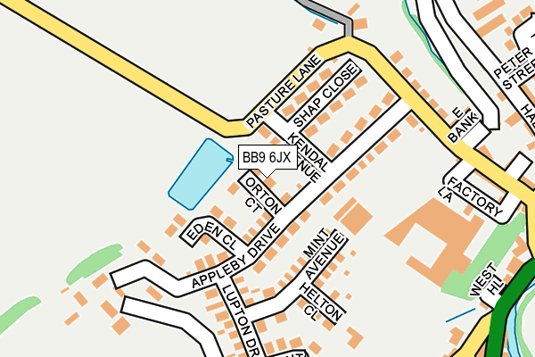 BB9 6JX map - OS OpenMap – Local (Ordnance Survey)