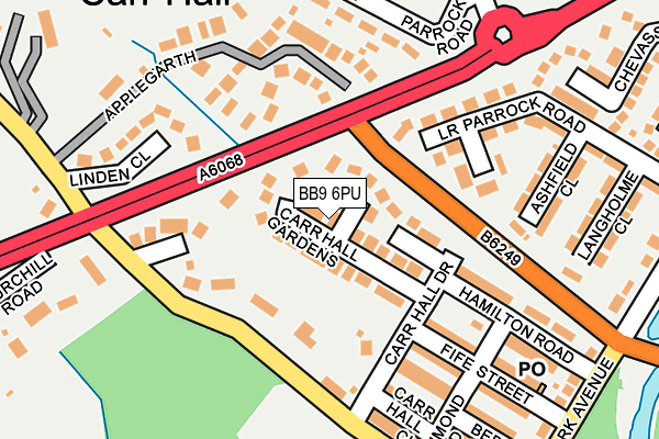 BB9 6PU map - OS OpenMap – Local (Ordnance Survey)