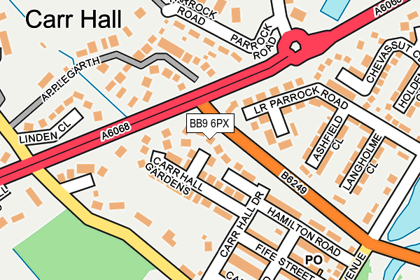 BB9 6PX map - OS OpenMap – Local (Ordnance Survey)