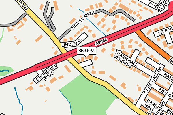 BB9 6PZ map - OS OpenMap – Local (Ordnance Survey)