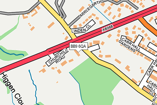BB9 6QA map - OS OpenMap – Local (Ordnance Survey)