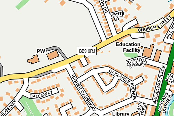 BB9 6RJ map - OS OpenMap – Local (Ordnance Survey)