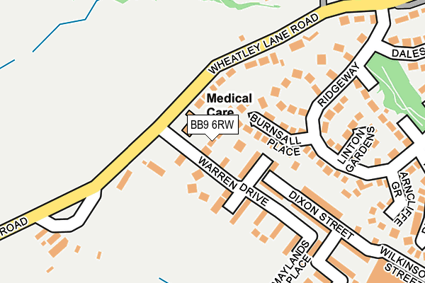 BB9 6RW map - OS OpenMap – Local (Ordnance Survey)