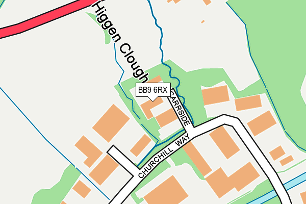 BB9 6RX map - OS OpenMap – Local (Ordnance Survey)