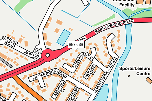 BB9 6SB map - OS OpenMap – Local (Ordnance Survey)
