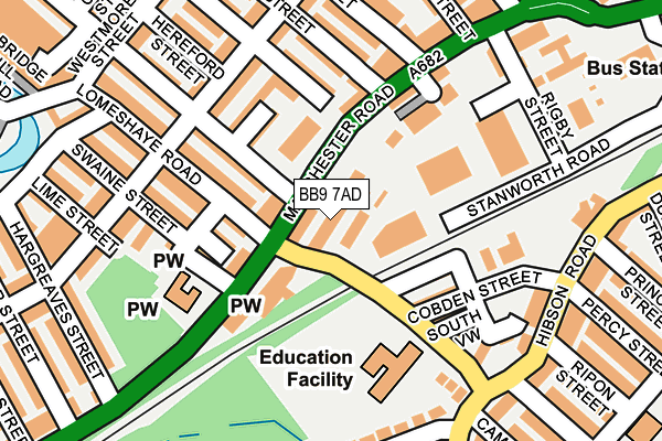 BB9 7AD map - OS OpenMap – Local (Ordnance Survey)