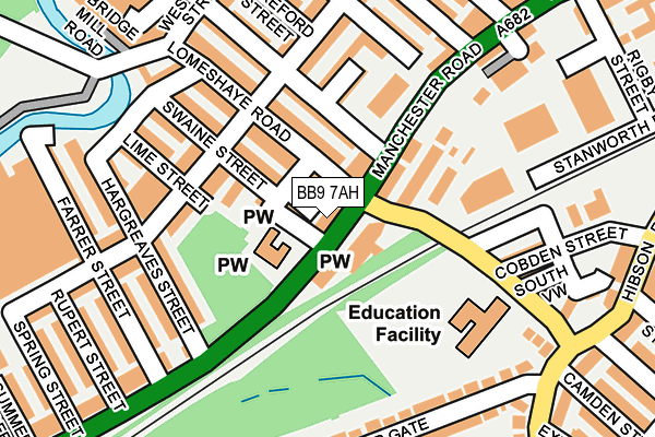 BB9 7AH map - OS OpenMap – Local (Ordnance Survey)