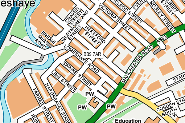 BB9 7AR map - OS OpenMap – Local (Ordnance Survey)