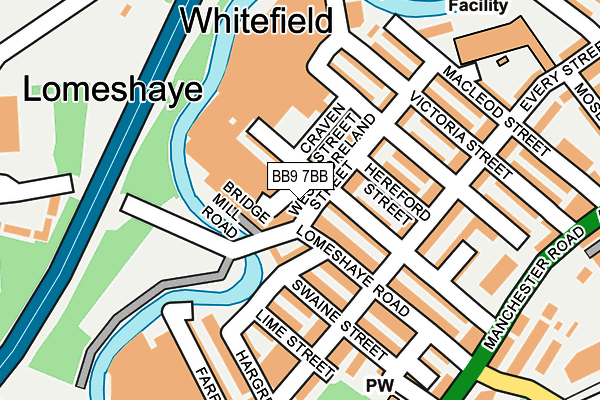 BB9 7BB map - OS OpenMap – Local (Ordnance Survey)