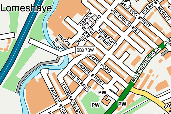 BB9 7BW map - OS OpenMap – Local (Ordnance Survey)