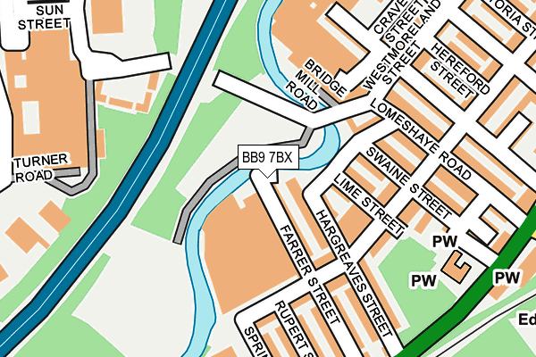 BB9 7BX map - OS OpenMap – Local (Ordnance Survey)