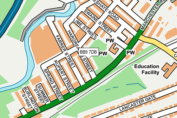 BB9 7DB map - OS OpenMap – Local (Ordnance Survey)