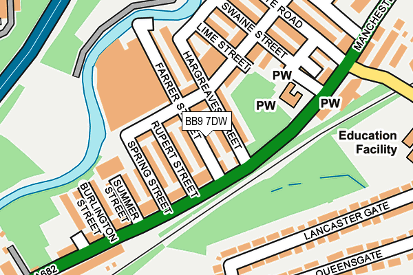 BB9 7DW map - OS OpenMap – Local (Ordnance Survey)