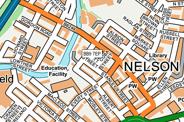 BB9 7EP map - OS OpenMap – Local (Ordnance Survey)