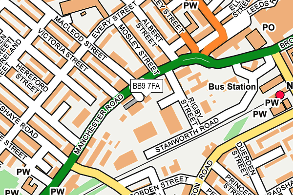 BB9 7FA map - OS OpenMap – Local (Ordnance Survey)