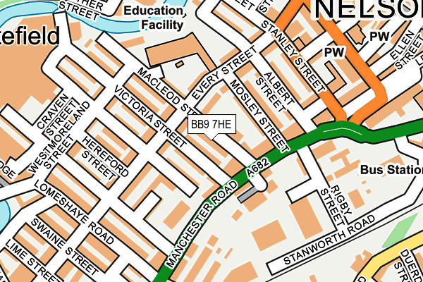 BB9 7HE map - OS OpenMap – Local (Ordnance Survey)