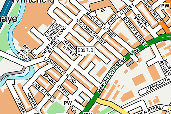 BB9 7JB map - OS OpenMap – Local (Ordnance Survey)