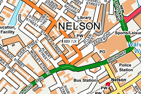 BB9 7JX map - OS OpenMap – Local (Ordnance Survey)