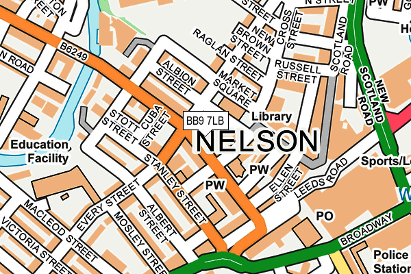 BB9 7LB map - OS OpenMap – Local (Ordnance Survey)