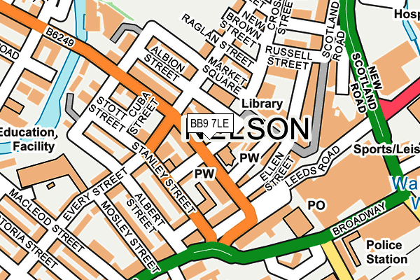 BB9 7LE map - OS OpenMap – Local (Ordnance Survey)