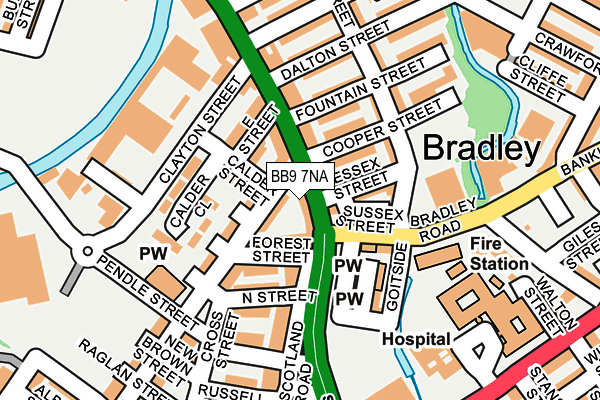 BB9 7NA map - OS OpenMap – Local (Ordnance Survey)