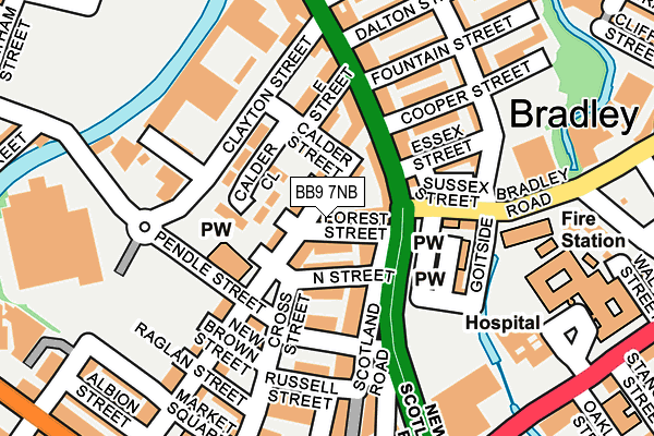 BB9 7NB map - OS OpenMap – Local (Ordnance Survey)