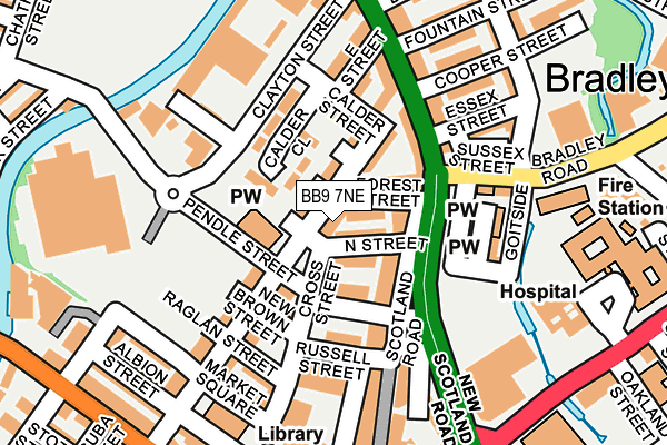 BB9 7NE map - OS OpenMap – Local (Ordnance Survey)